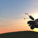 Golfspieler mit Golfwagen gibt einen Sprung 3d Illustration